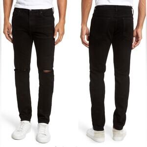 Frame Men’s L’Homme Skinny Jeans in Noir Slits Size 31